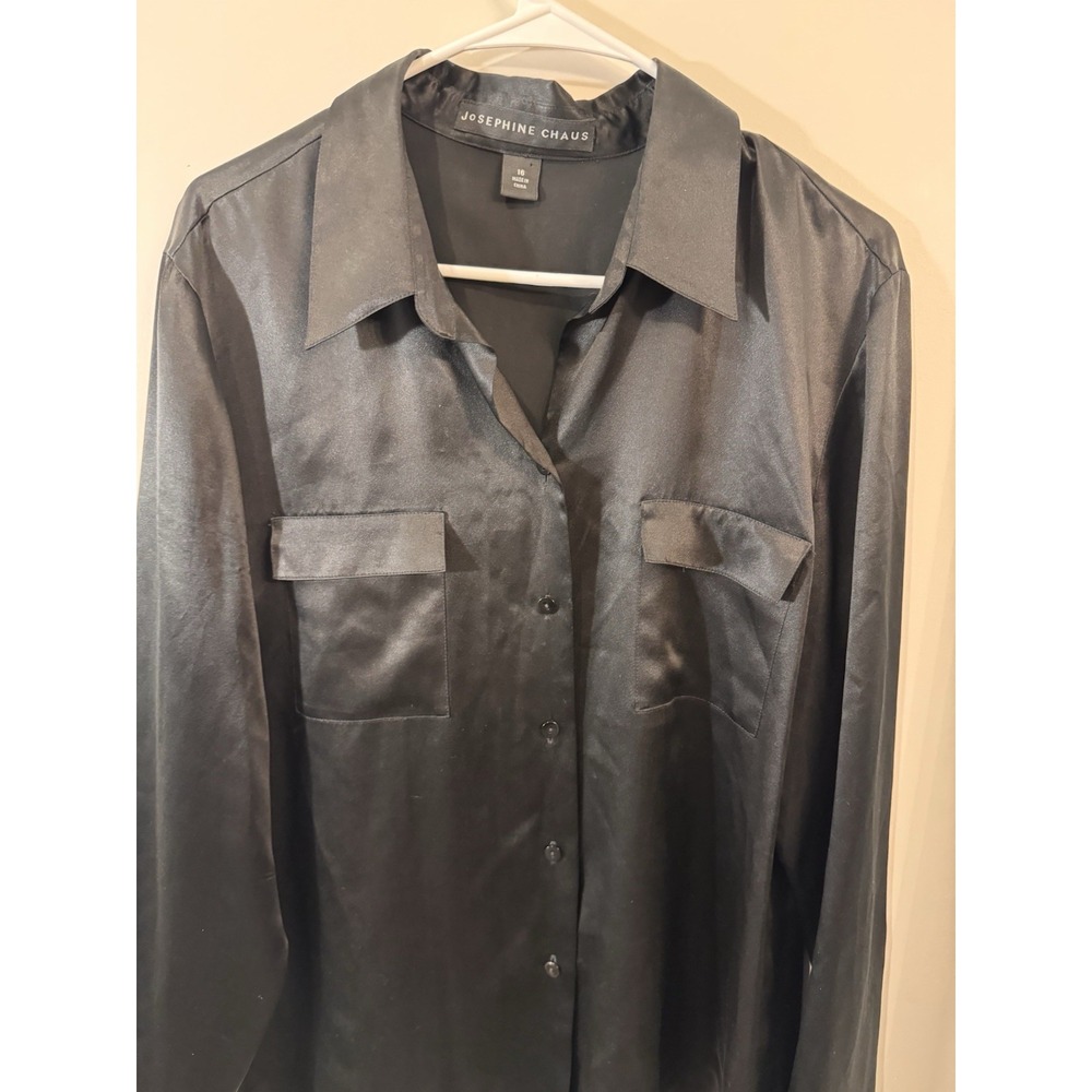 Josephine Chaus Black Button Down Shirt - Picture 3 of 7
